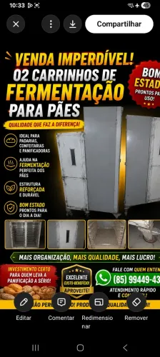 2 carros de fermentação para pães 
