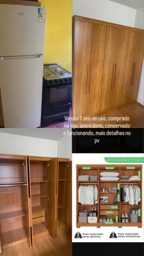 Geladeira, fogão e guarda roupa 