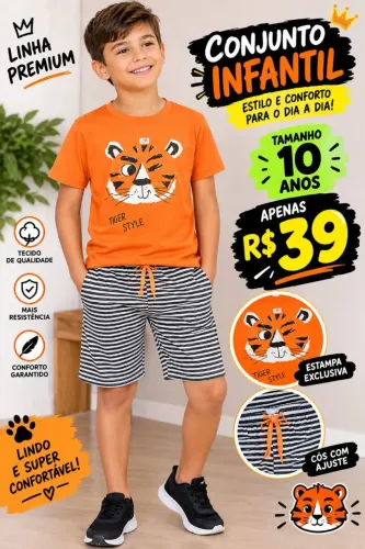Conjunto infantil masculino linha premium