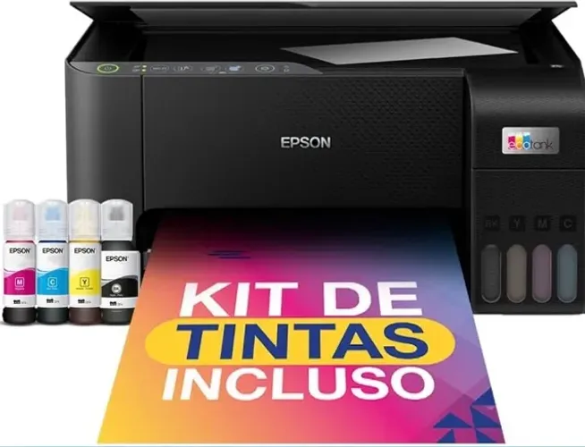 Impressora EPSON Multifuncional EcoTank L3250 - Tanque de Tinta Colori