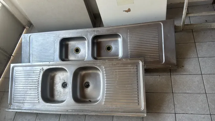 Pia de inox duas cubas 