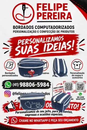 Bolsa, necessarie, personalizado, bordado, sintético, impermeável, costura