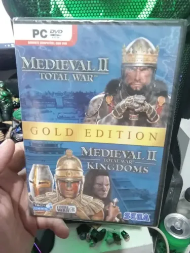 Medieval2 total War + expansão kingdoms jogo pc game lacrado mídia física gold edition
