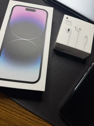 iPhone 14 Pro 128GB Roxo - Completo, Excelente Estado + Fone com Fio de Brinde
