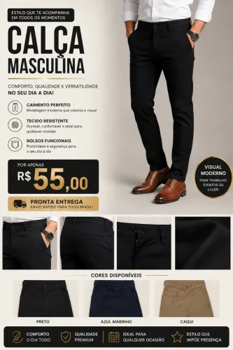 ? Calça masculina por apenas R$ 55,00
