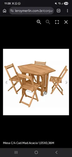Mesa dobrável 4 lugares