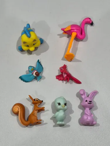 Kit 7 miniaturas animais da Polly Pocket