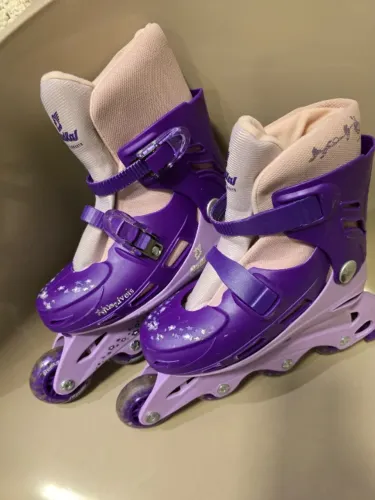 Patins infantil menina 34 ao 37 roxo/rosa