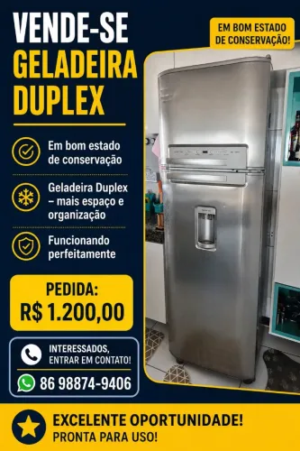VENDO GELADEIRA DUPLEX CROMADA!