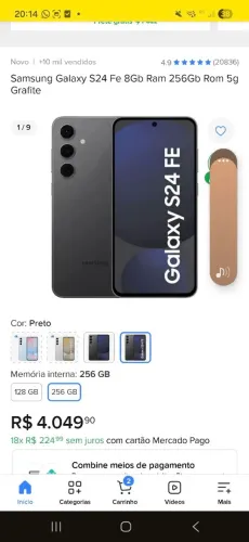 Samsung S24 fe 256 gigas