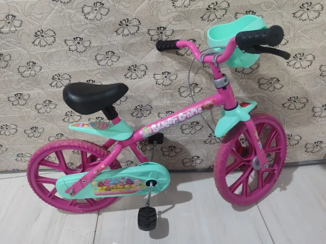 bicicleta sweet game aro 14 com rodinha
