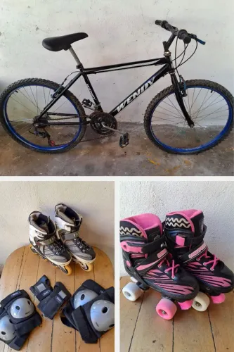 Kit Desapego: Bicicleta Wendy Aro 26 + 2 Pares de Patins Ajustáveis