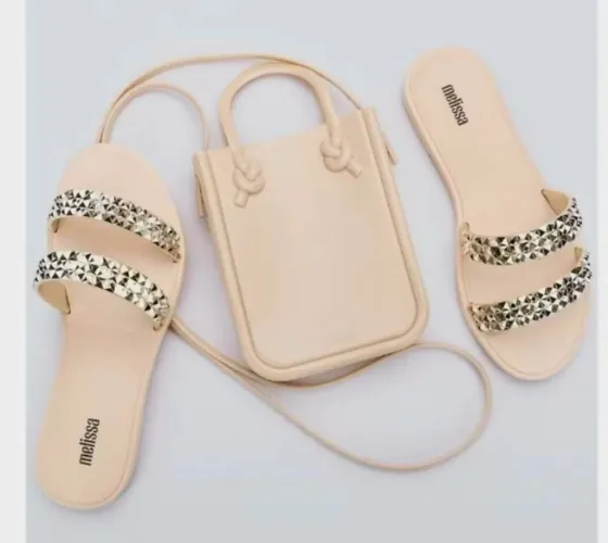 Sandália Melissa Bling + Bolsa - Cor Nude | Linda e Estilosa ?
