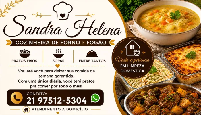 Cozinheira profissional disponível