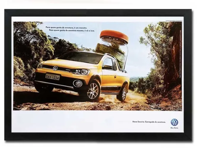 Saveiro Cross - Quadro decorativo com propaganda original de revista
