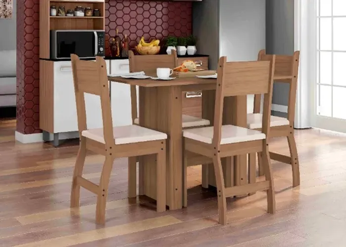 Mesa de Jantar Milano c/ 4 Cadeiras Até 12x - Frete Grátis