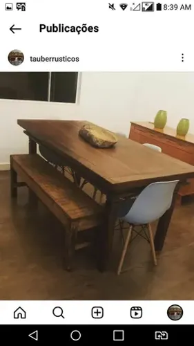 Mesa Rústica de Madeira 