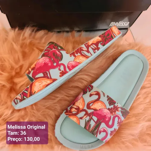 Melissa Beach Slide 3DB Flamingos Verde Rosa