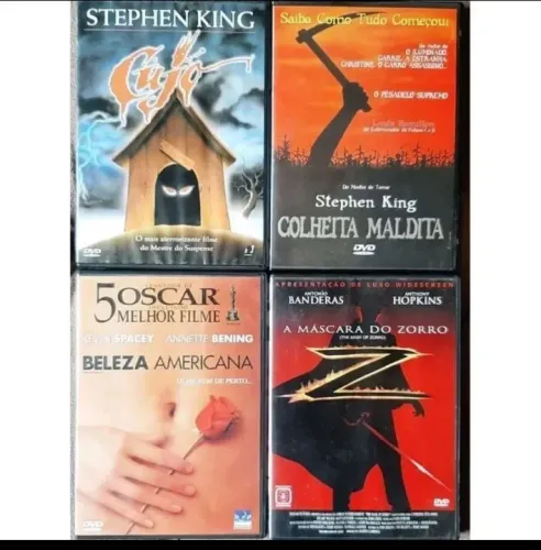 Lote de 4 DVDs - Stephen King, Beleza Americana, A Máscara do Zorro