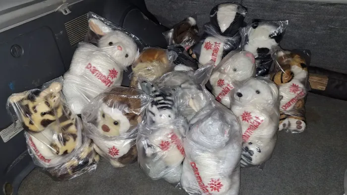 Bonecos de pelúcia colecionáveis mamiferos parmalat
