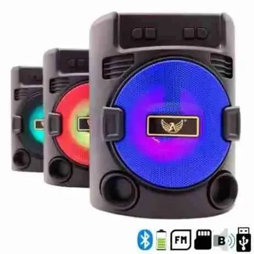 Caixa de Som Portátil Super POTENTE , 3w com Led, Bluetooth,UBS, Fm,SD<br>