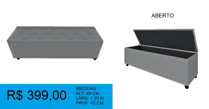 Recamier casal bau - compre hoje e receba amanhã