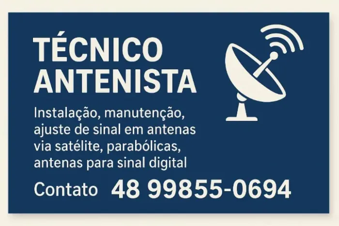 Técnico instalação de antenas para tv