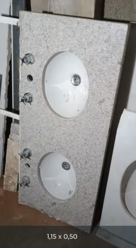 pia de banheiro duas cubas com misturador 1,15 x 0,50
