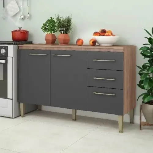 Balcão de Cozinha 1,20m com Montagem na Hora