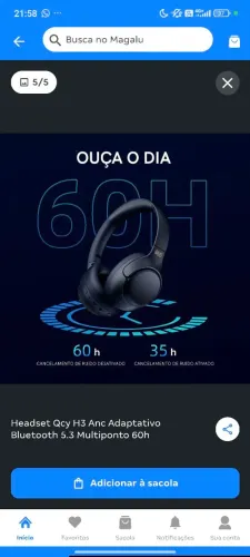 Headset Qcy H3 Adaptativo bluetooth 5.3 60H