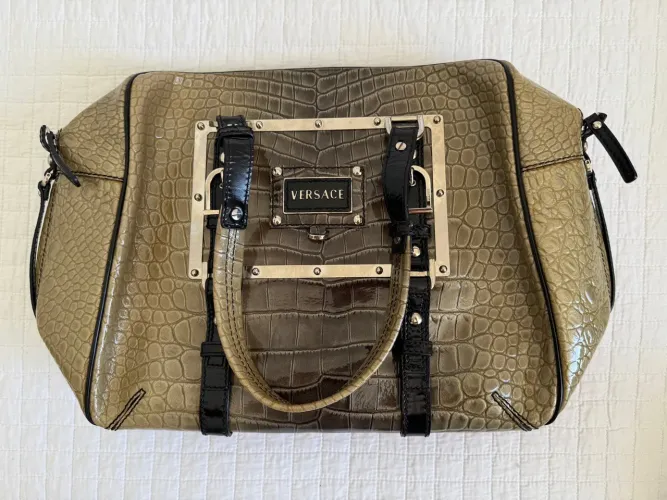 Bolsa VERSACE couro de crocodilo