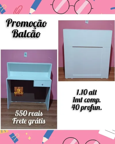 Balcão Promocional Branco com Frete Grátis