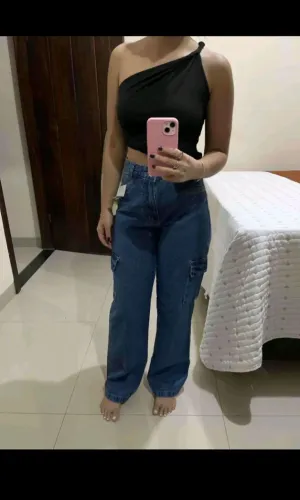 Calça jeans cargo 