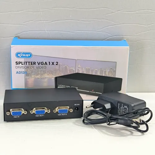 Splitter Divisor De Vídeo Multiplicador Entradas Vga 1x2
