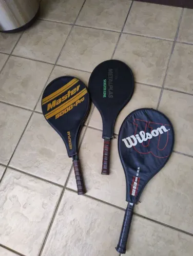 3 Raquetes de Tênis Usadas - Metalplas e Wilson