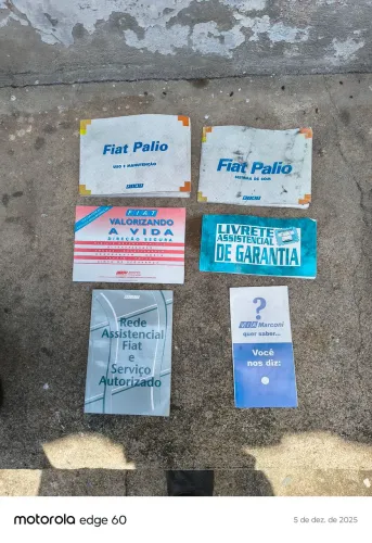 Kit de livros, manual, garantia, assistência do Palio 97