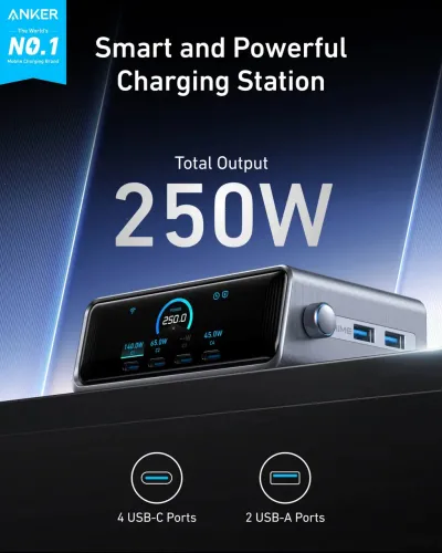 Carregador Anker Prime 250W - Estação de Carregamento Rápido