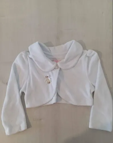 Bolero fleece branco batizado 