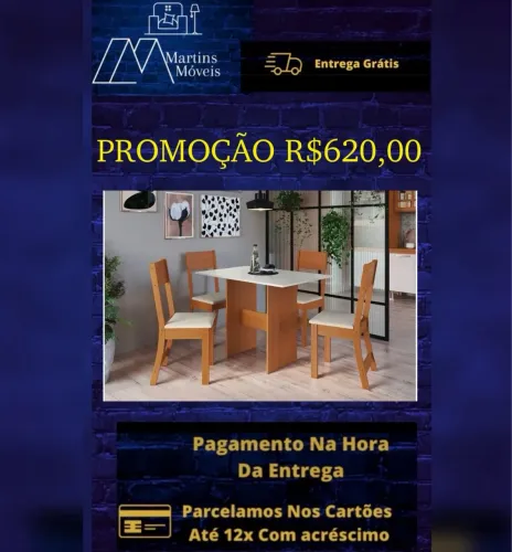 GRANDE PROMOÇÃO CONJUNTO DE  MESA DE JANTAR  ENTREGA GRÁTIS ACEITA CARTÃO  