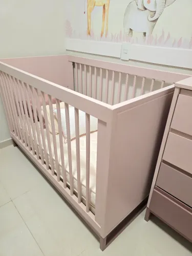 Berço Infantil Rosa Bebê