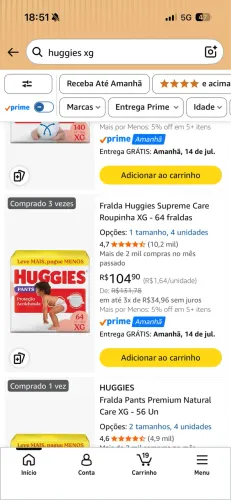 Fralda Huggies Supreme Care XG Pants