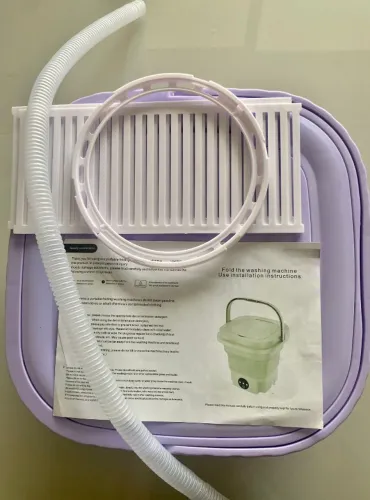 Mini Máquina de Lavar Roupa Dobrável Portátil Roxa NOVA