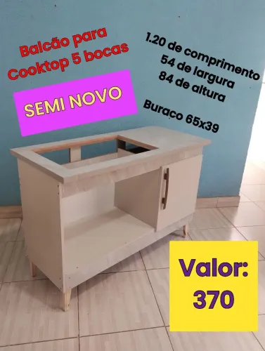 Balcão para Cooktop 5 bocas SEMI NOVO 