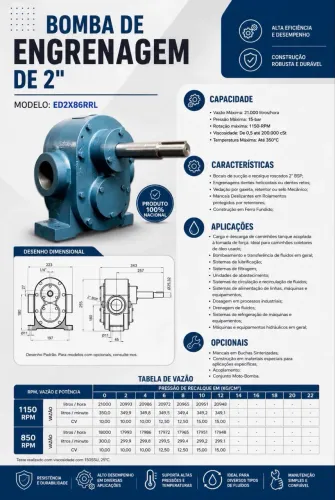 Bomba de Engrenagem 2? para Óleo e Fluidos Industriais