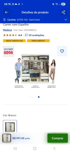 Guarda Roupa com espelho