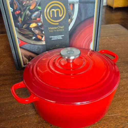 Panela Caçarola Ferro Fundido 24cm Masterchef Vermelha (nova)