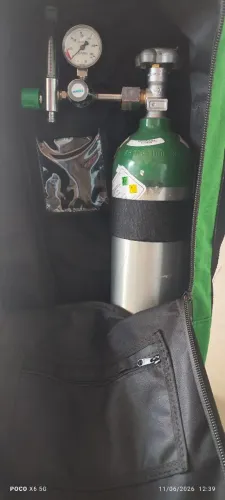 torpedo de Oxigênio com carrinho 5 litros/ 3 litros na bolsa