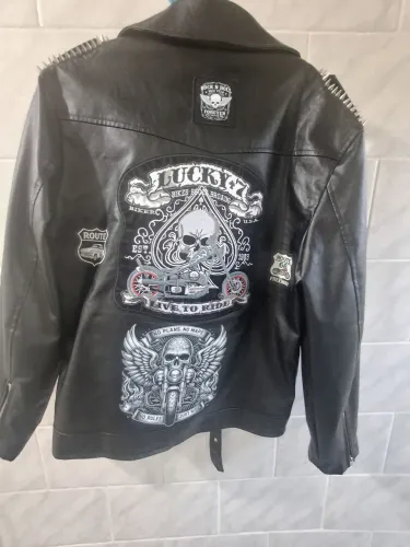 Jaqueta masculina vintage de couro pu para rock 