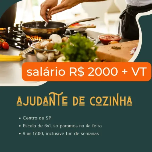 Ajudante de cozinha R$ 2.000.00