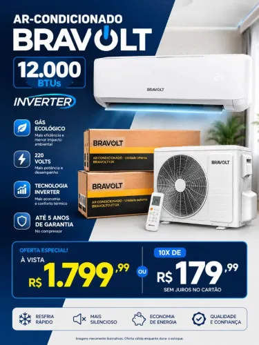 Ar condicionado 12 mil btus Bravolt